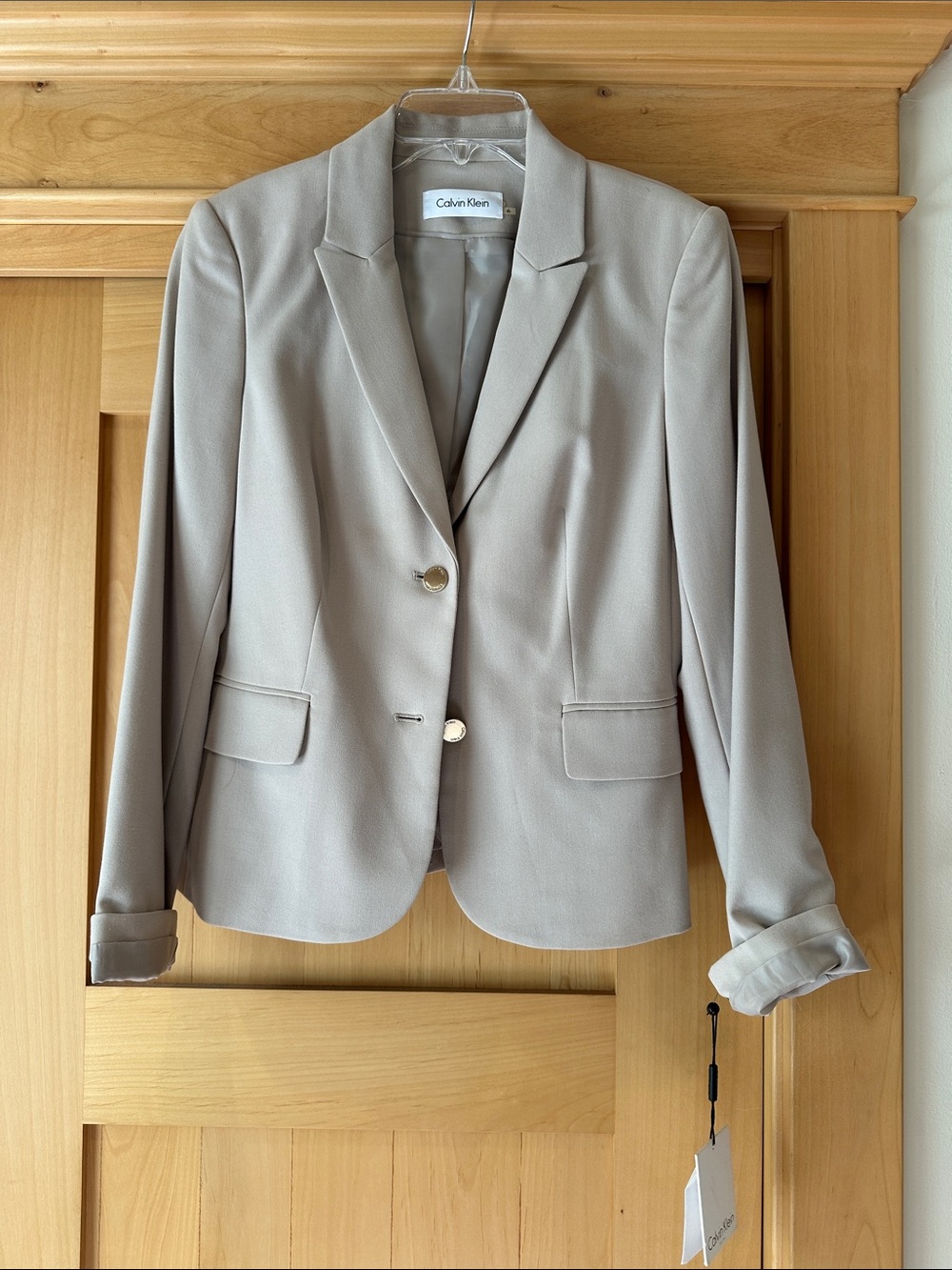 Calvin Klein Women's Light Taupe Single-Breasted Blazer
